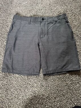 Hurley Men's Heather Charcoal Flat-Front Shorts